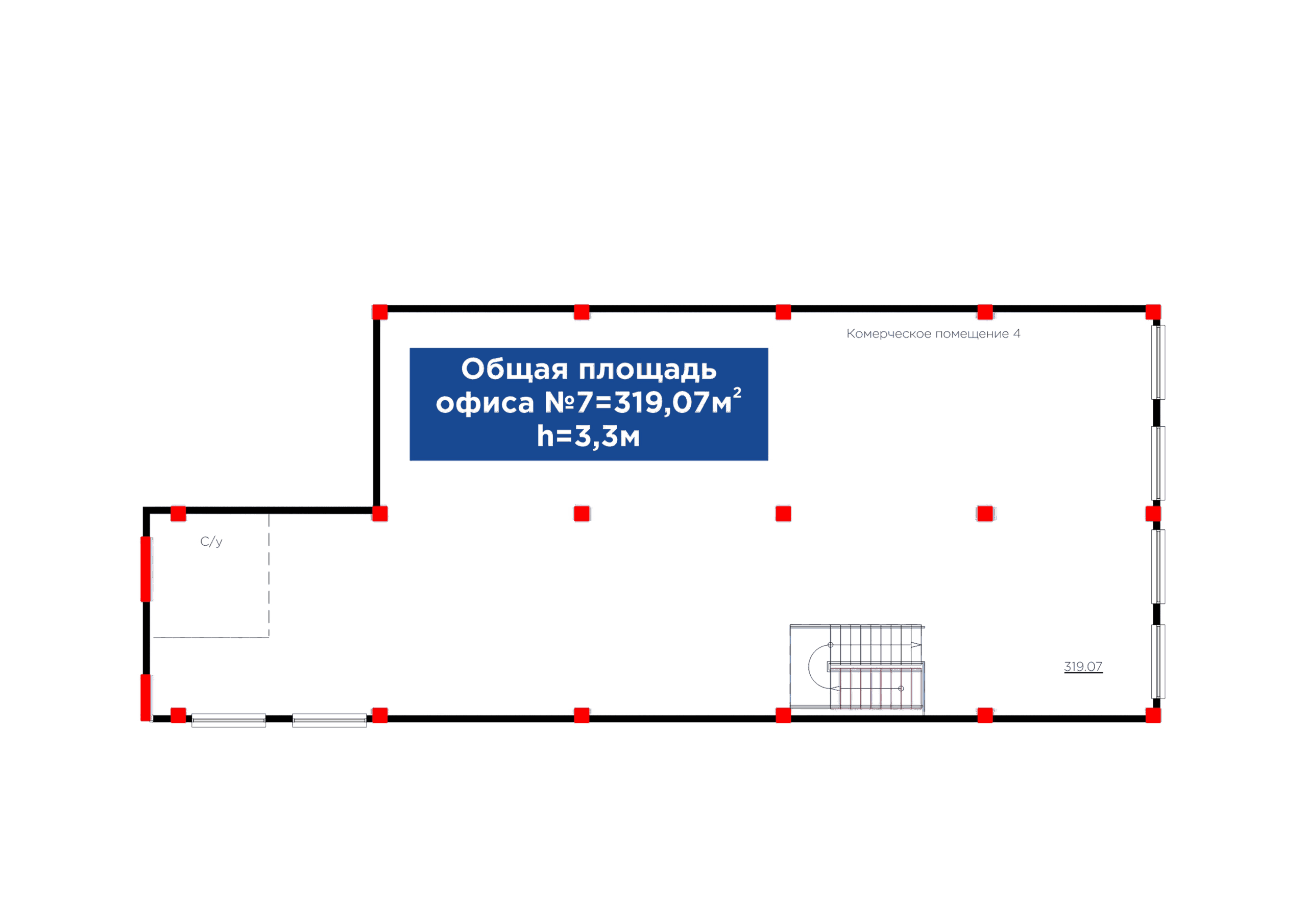 Помещение №7 с площадью 319.07 м² в Avenue 32
