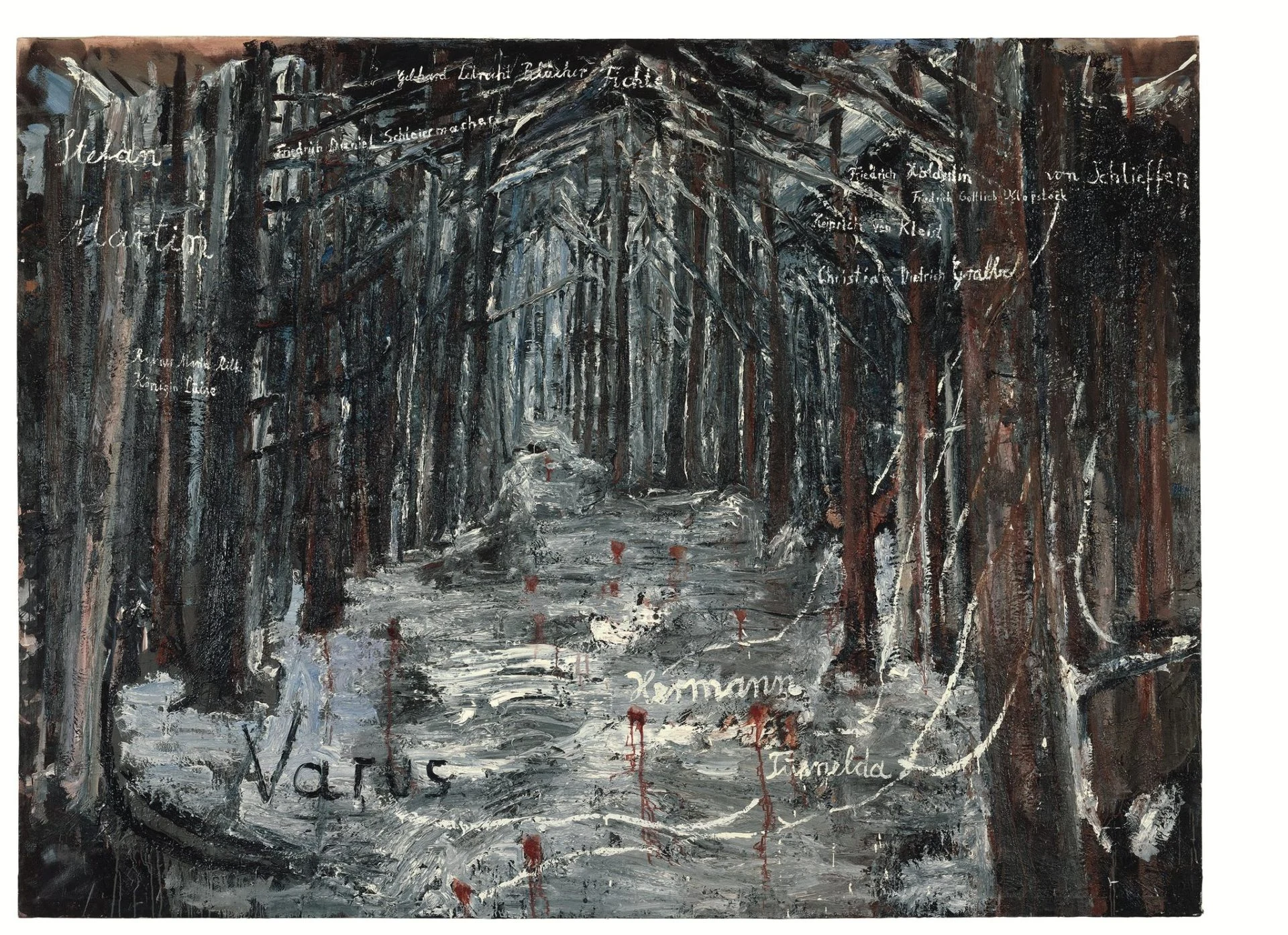 Работа Кифера «Varus» с 1976 года. Кредит …Ансельм Кифер, Музей Ван Аббемеум, Эйндховен, Нидерланды. Фотография Йохена Литткеманна.