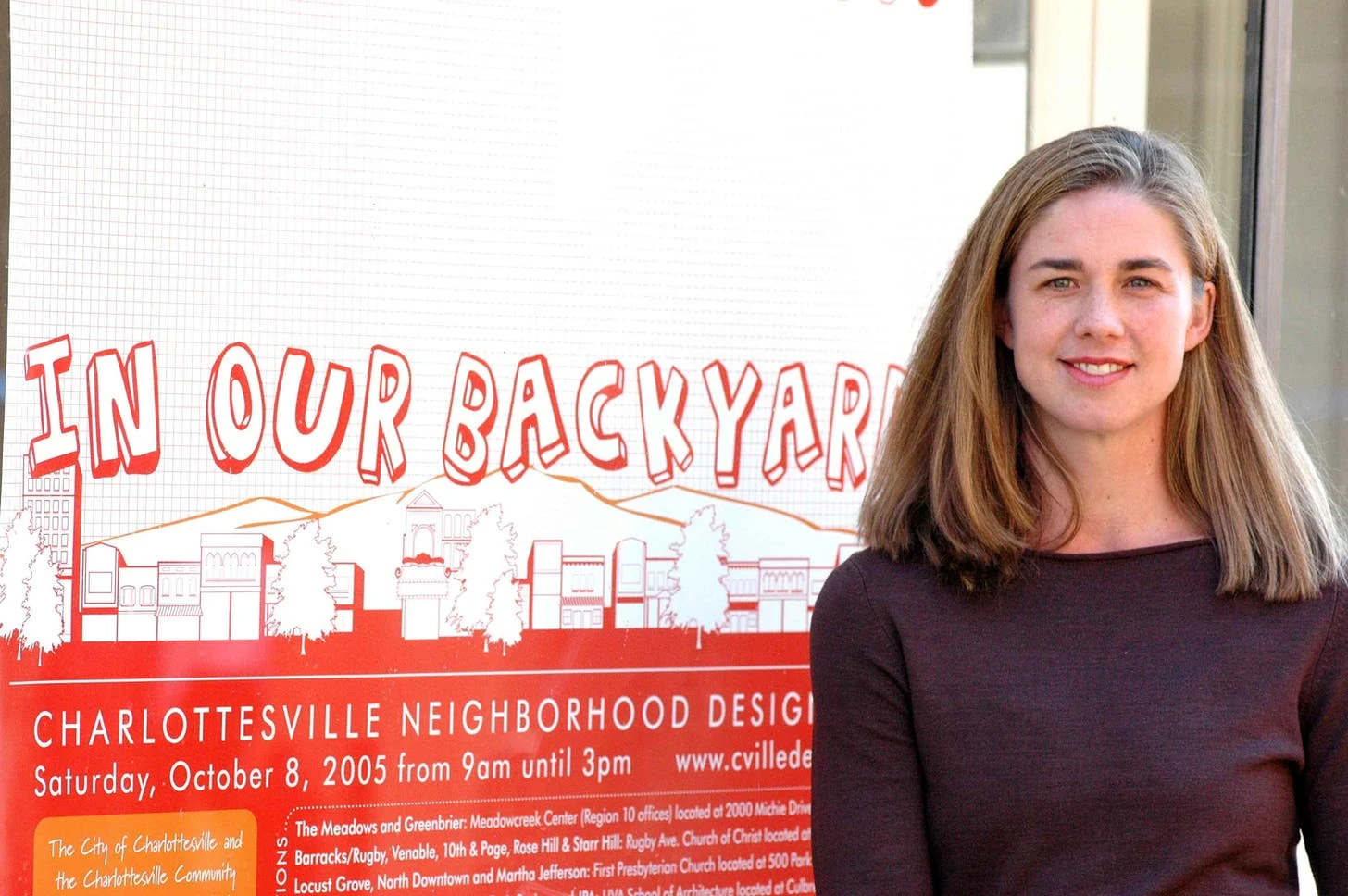 Кэти в Центре общественного дизайна в Шарлоттсвилле, открытие (2005).Изображение © Гарри Коннолли.