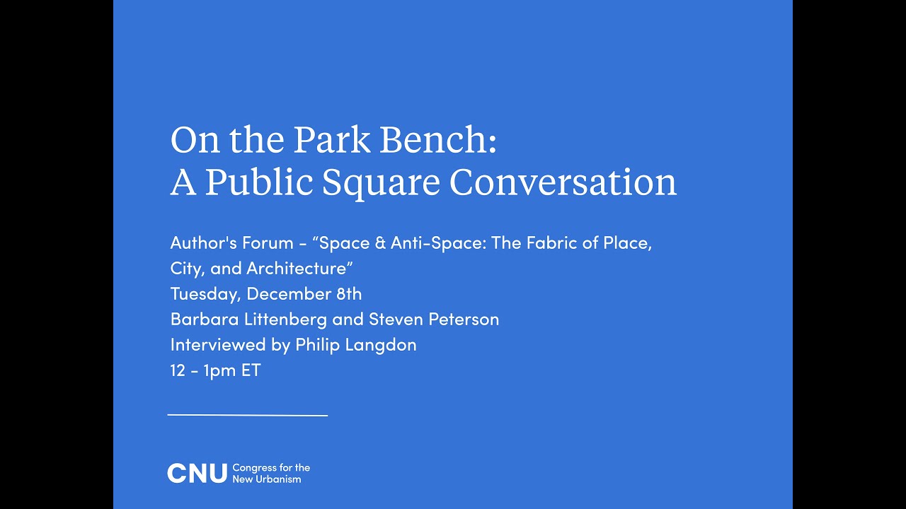 On the Park Bench - Author's Forum: Space & Anti-Space