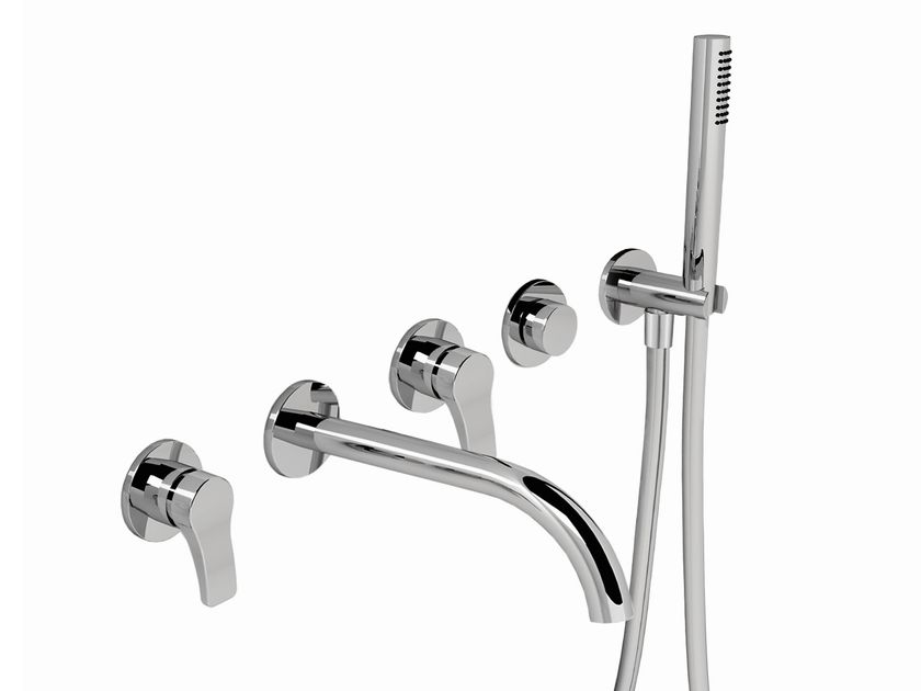 ABOUTWATER AL/23 - Настенный набор для ванны с 5 отверстиями и ручным душем