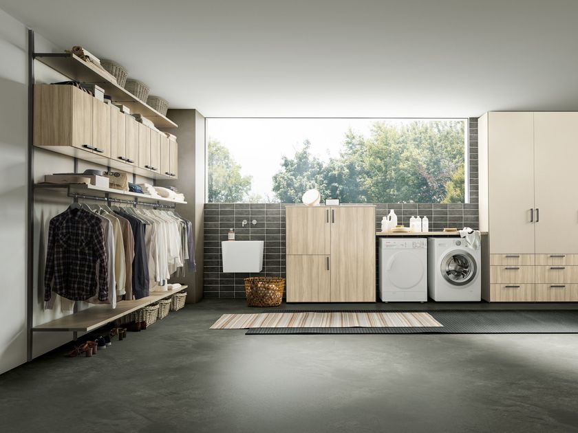 Adok
INTERMEZZO
Sectional wooden laundry room cabinet with ironing board