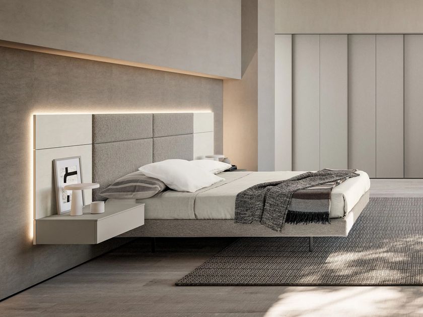 Adok
MODULA
Wooden and fabric double bed with integrated lighting