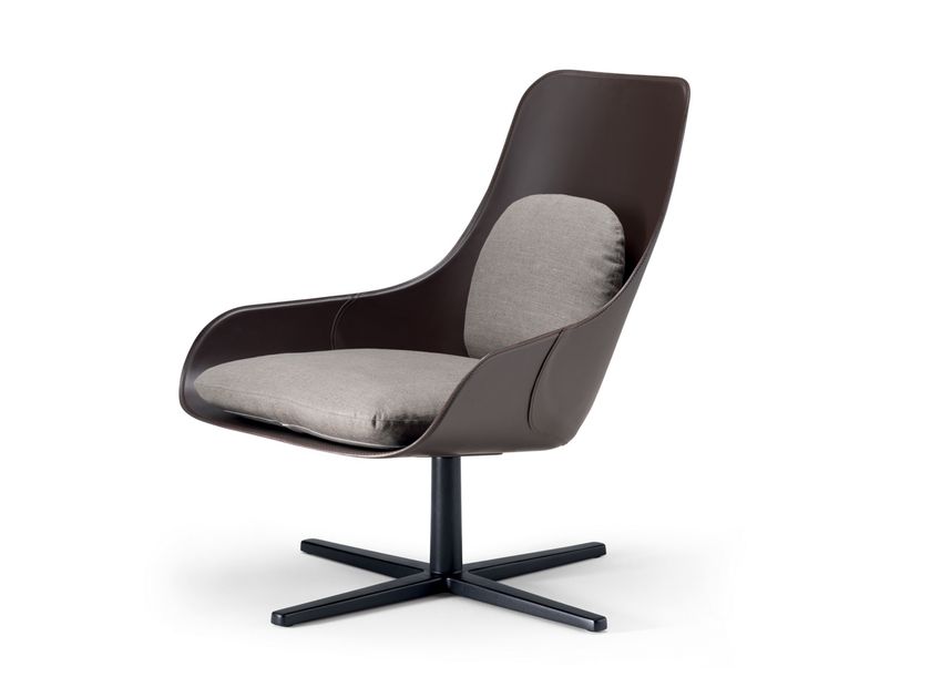 Alias
VIOLON / R02
Swivel tanned leather armchair with spoke base