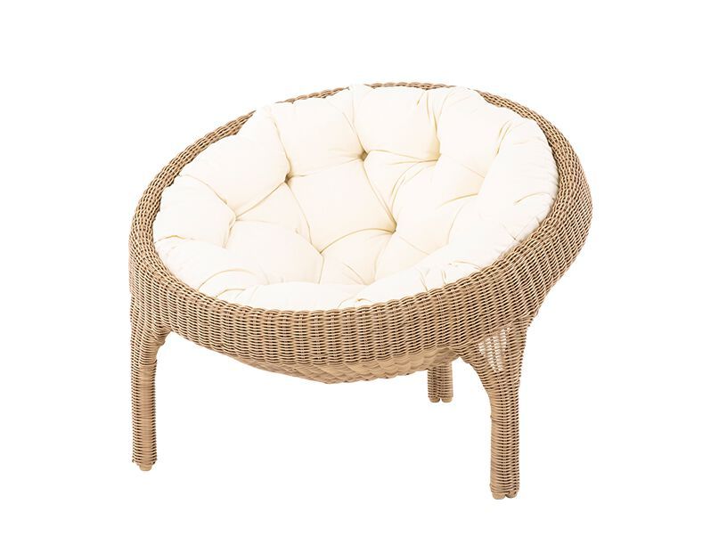 Artie
HARMONY
Upholstered resin wicker low lounge chair