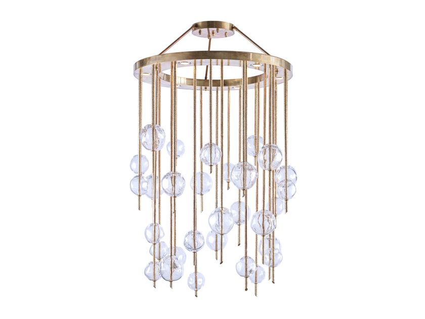 BADARI
FALLING STONE
LED crystal and brass pendant lamp