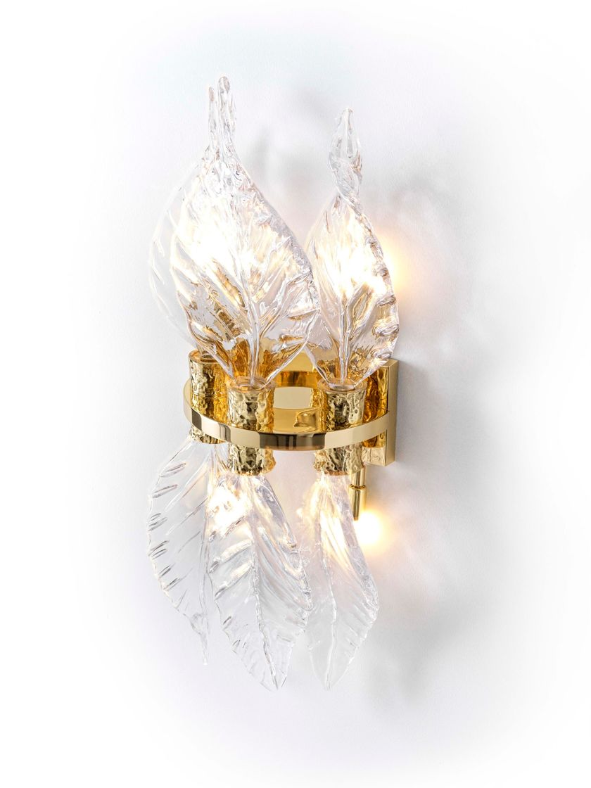 BADARI
GLIMMER
LED wall light in brass and glass