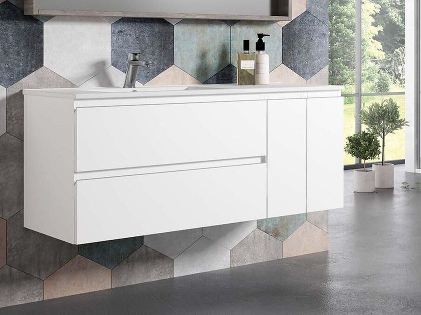 Blubbain
SET KLIMT 04
Wall-mounted vanity unit with integrated washbasin