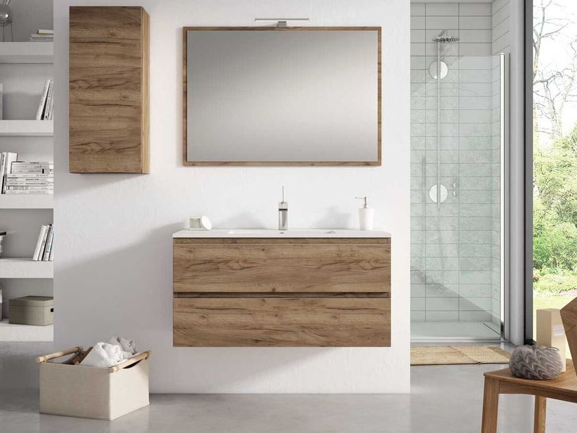 Blubbain
SET KLIMT 08
Wall-mounted vanity unit with integrated washbasin