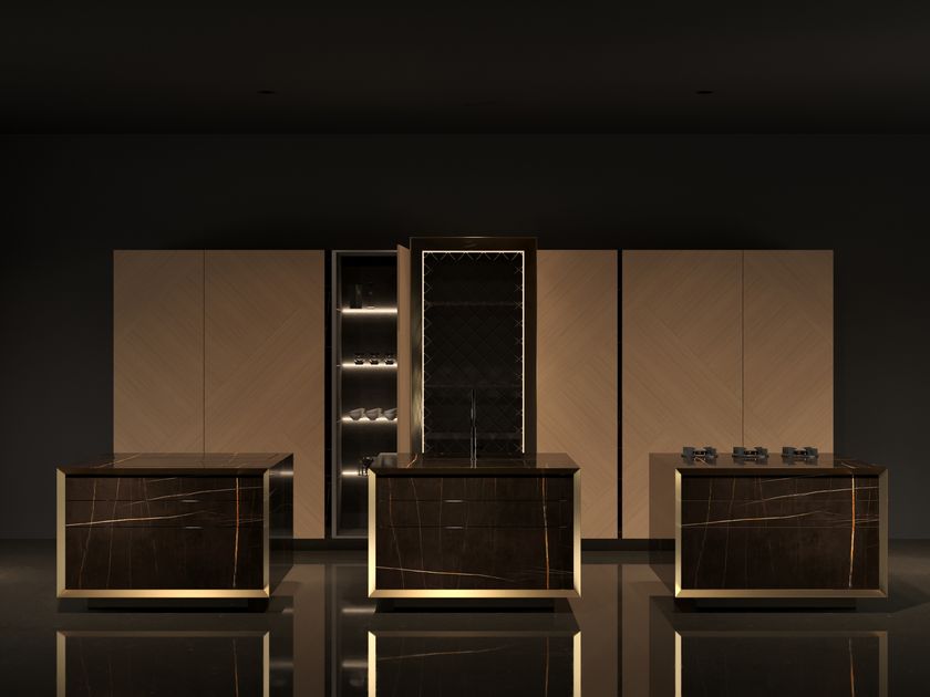 BT45
BT45 MI45
Marble kitchen with island with integrated handles