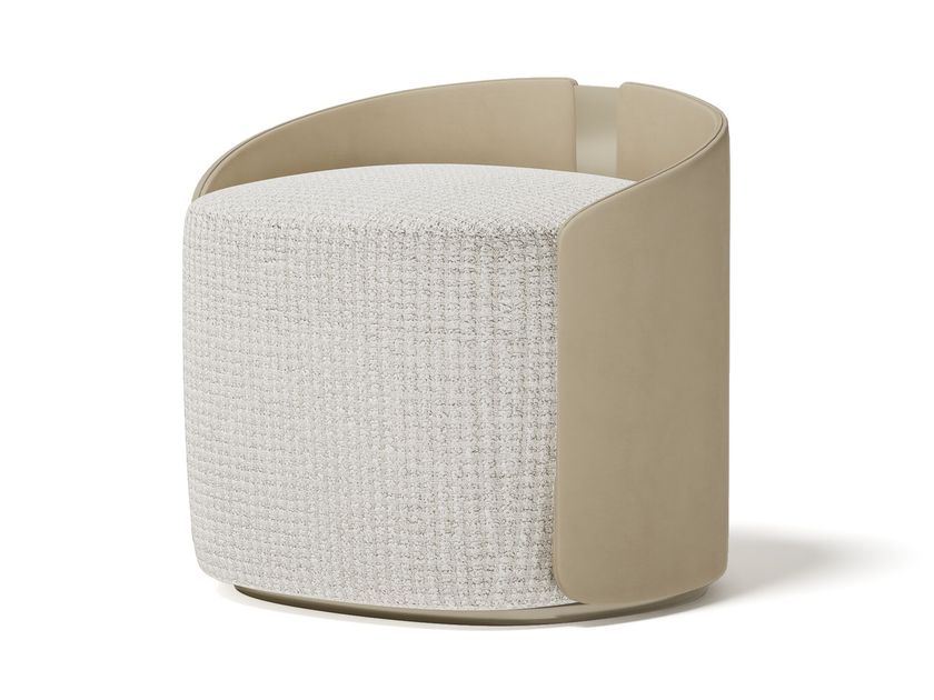 Capital Collection
SUITE
Upholstered round fabric and leather pouf