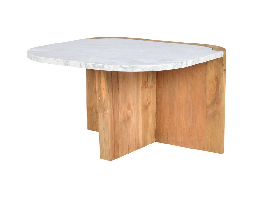 CBdesign
70 B1
Square teak garden side table with Carrara marble top