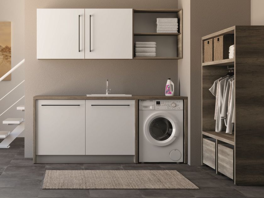 COLAVENE
SMARTOP - COMPOSITION 1
Sectional melamine-faced chipboard laundry room cabinet with sink