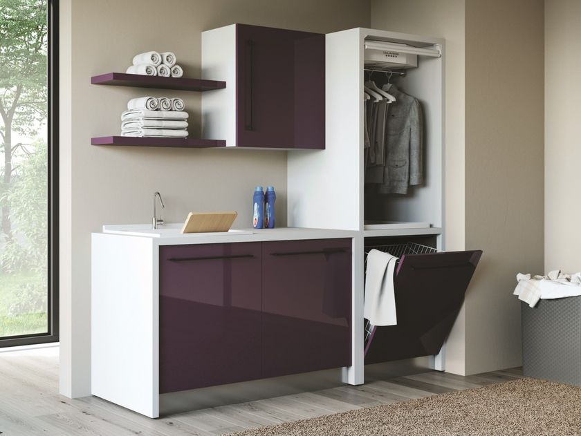 COLAVENE
SMARTOP - COMPOSITION 9
Sectional melamine-faced chipboard laundry room cabinet with sink