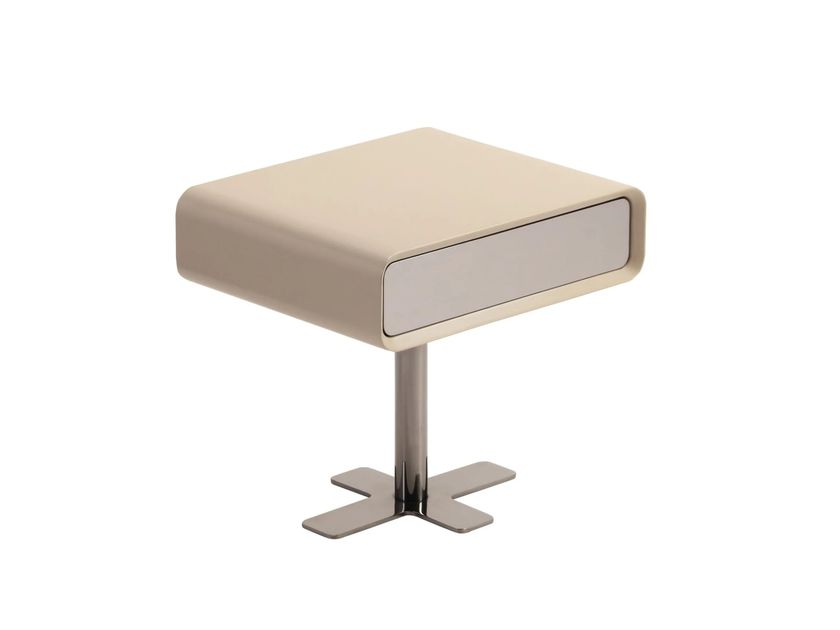 CONCISE HOME BH2207 - Прямоугольная стальная и деревянная тумбочка с ящиками