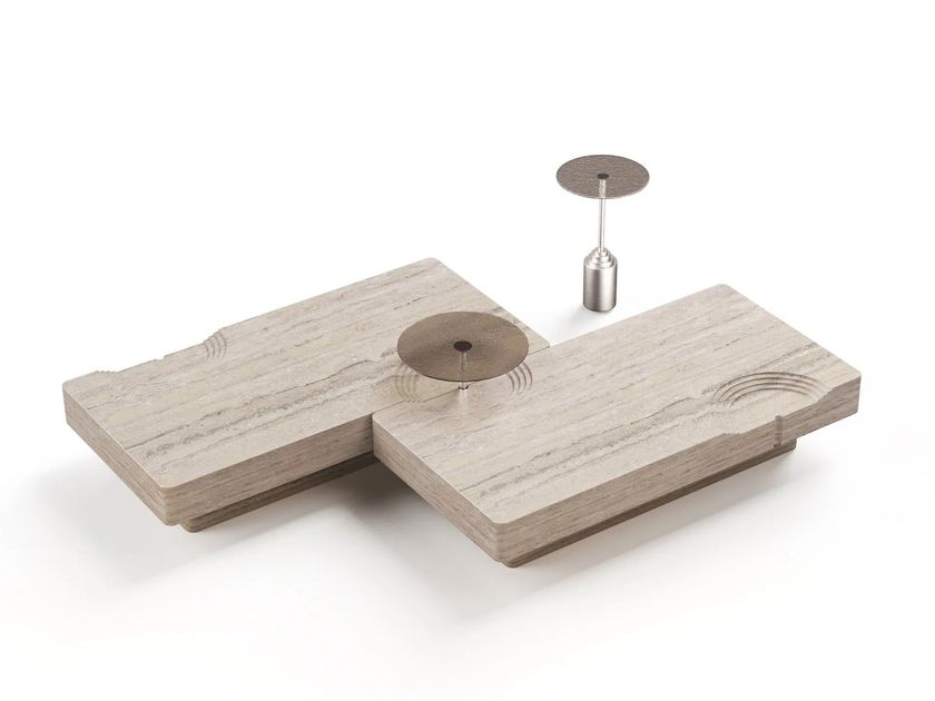 CONCISE HOME LT5315-01 SICILY THEATRE - Низкий прямоугольный мраморный кофейный столик для гостиной