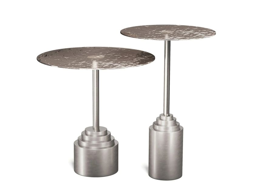 CONCISE HOME LT5315-02/03 SICILY THEATRE - Круглый стеклянный и стальной столик