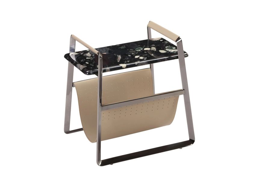 CONCISE HOME SF2306 - Подставка для журналов с деревянными или мраморными панелями и натуральной кожей