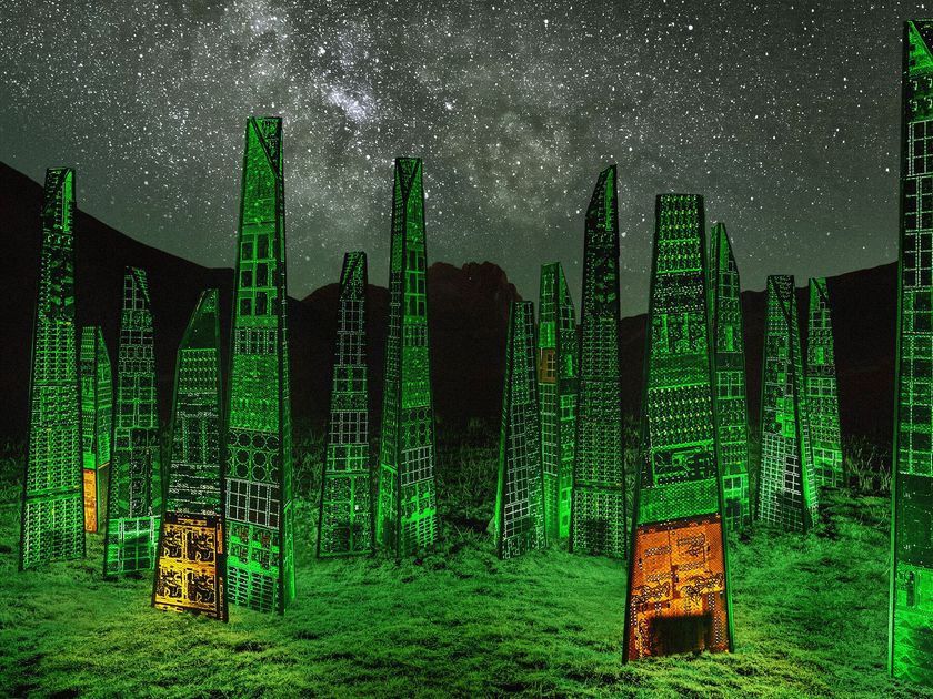 Creazione SUGO
NEOERBA
Galvanized steel and recycled PCB sculpture with light and photocatalytic treatment