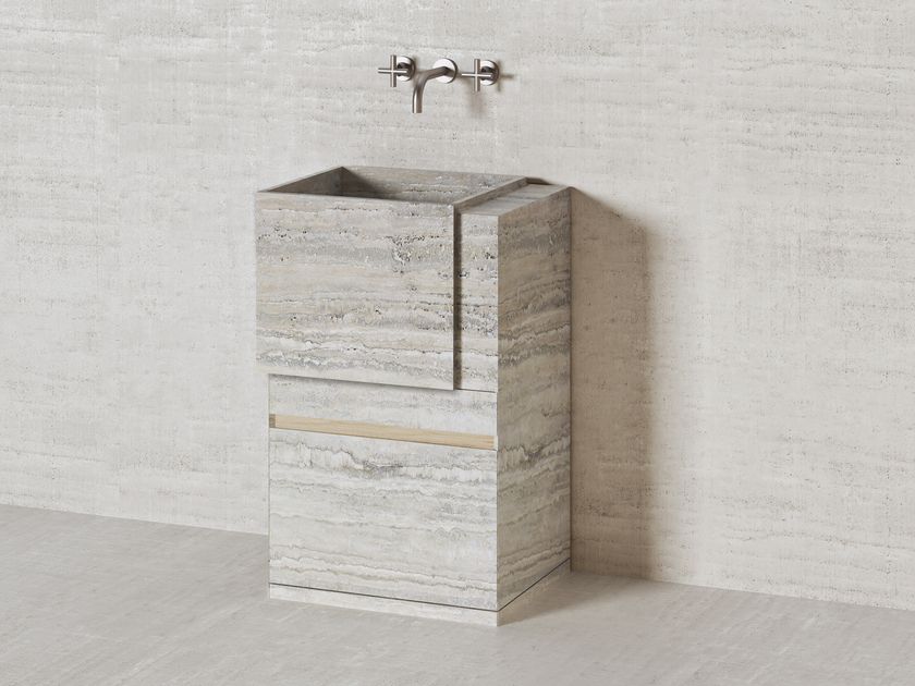 Davani
PARALLEL PS54
Freestanding square natural stone washbasin