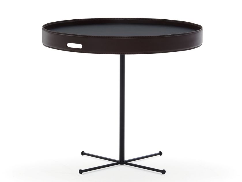 CHAB-TABLE LEATHER - Круглый кожаный столик