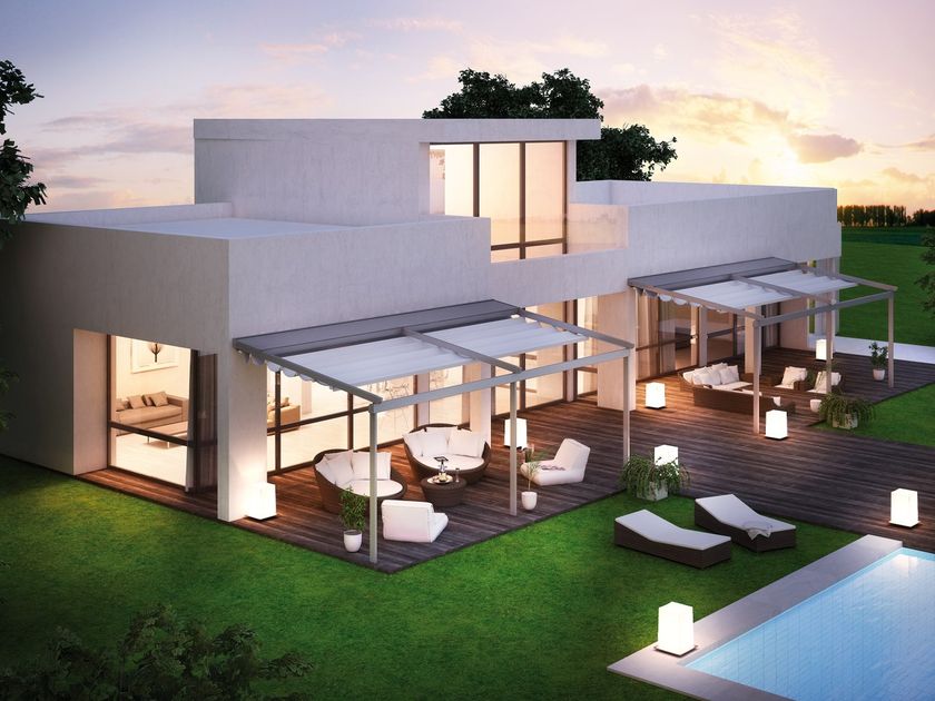 DIRELLO
COMPAKT
Sloped pergola with retractable fabric