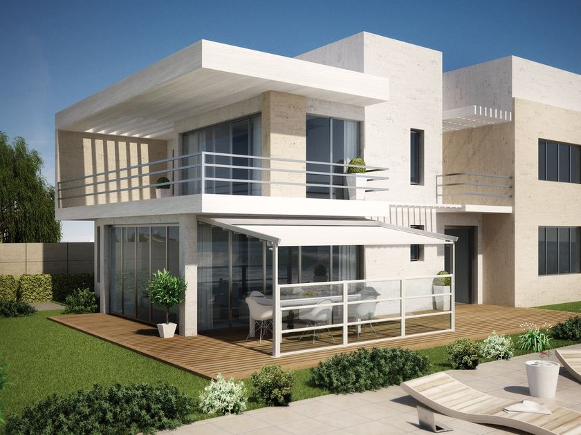 DIRELLO
PERGALPACK
Sloped pergola with retractable fabric