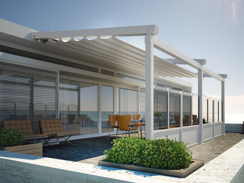 DIRELLO
STAR
Sloped pergola with retractable fabric
