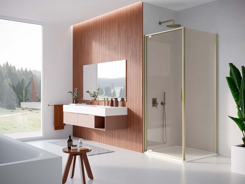Duka
NATURA 4000 - AR-DTW L + A-S DT L
Corner crystal shower cabin with pivot door