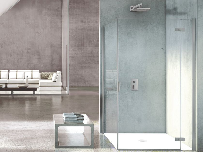 Duka
PURA 5000
Glass and aluminium shower cabin with hinged door