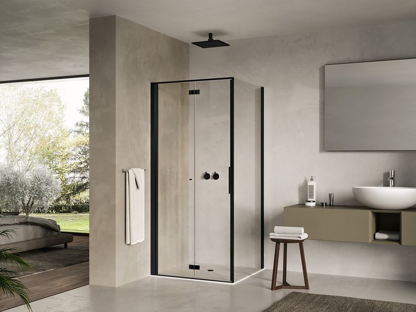 Duka
STILA 2000 BLACK
Corner glass shower cabin
