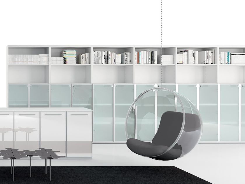 DVO
UNIVERSAL STORAGES
Wood and glass office storage unit / office shelving