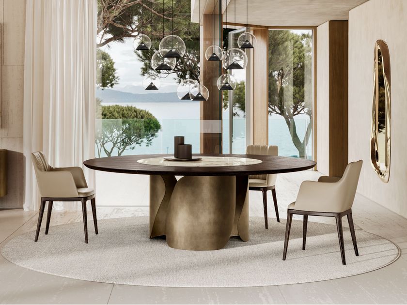 EFORMA
ONDA
Round table with wooden and ceramic top