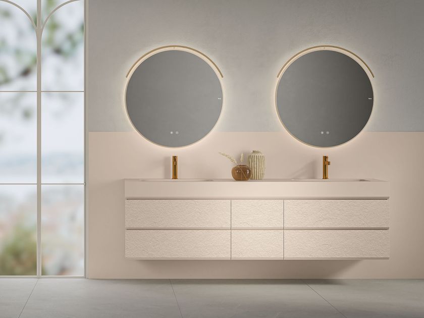 Fiora
MAKING
Double wall-mounted polyurethane vanity unit with drawers