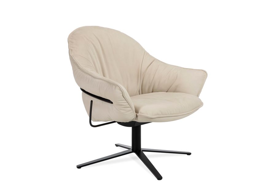 Freifrau
MARIE
Swivel fabric armchair with armrests with spoke base