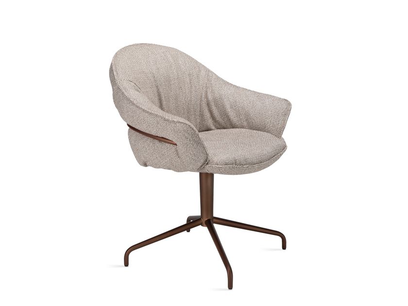 Freifrau
MARIE
Trestle-based swivel fabric chair with armrests