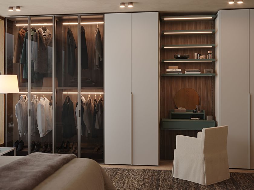 Giessegi
ROXY
Built-in wood and glass wardrobe
