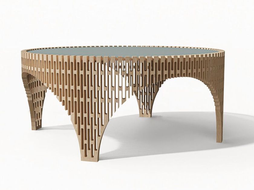 Ibride
COLISÉE
Low solid oak wood central coffee table with Fenix-NTM® top