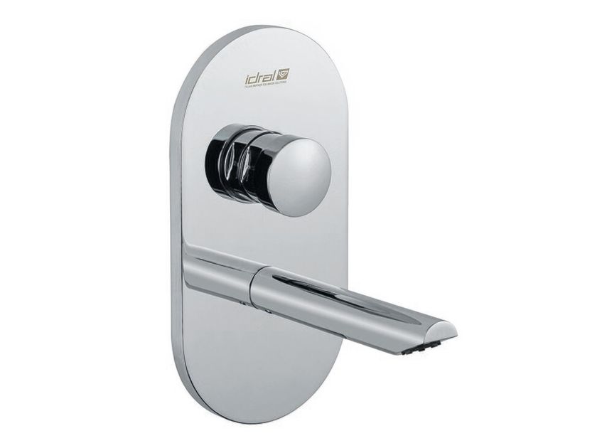 IDRAL 700.B4/1 - Настенный хромированный смеситель для раковины с самозакрывающимся механизмом