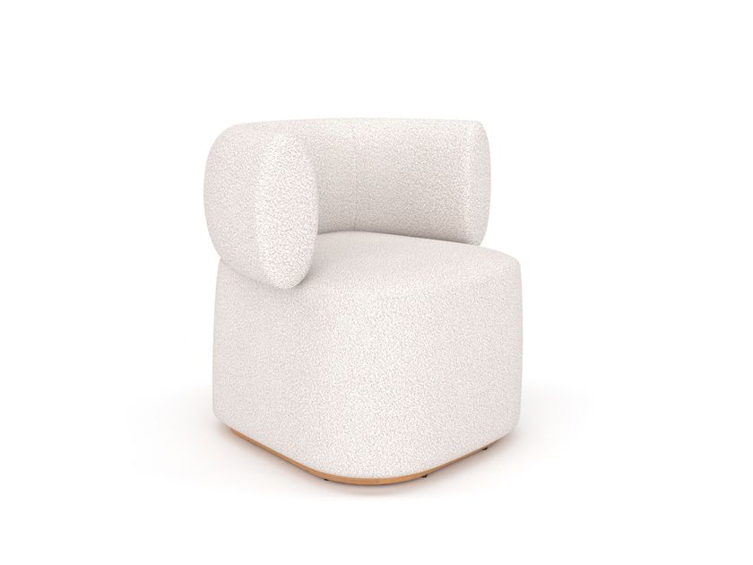 IVINI
DOVE
Fabric low lounge chair with armrests and teak base