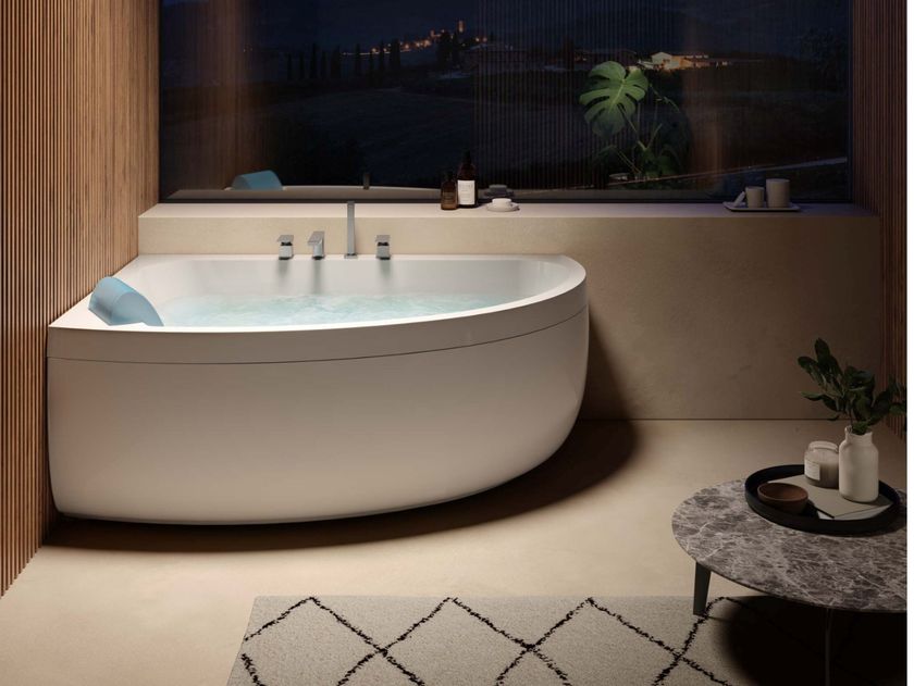 Jacuzzi®
AQUASOUL OFFSET
Hydromassage corner bathtub with chromotherapy