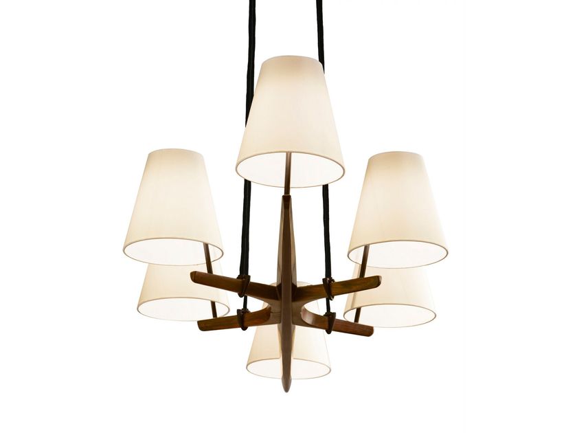 Kalmar
ADMONT 6
Wooden and silk pendant lamp