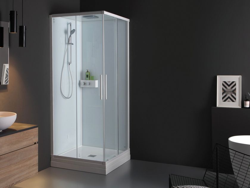 Kinedo
K500
Corner square shower cabin with sliding door