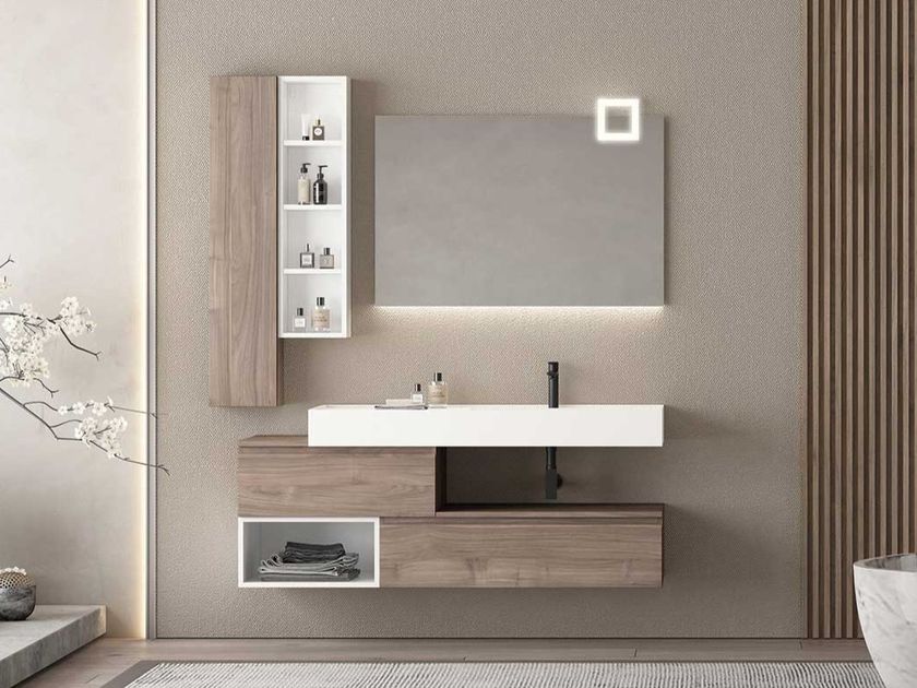 LEGNOBAGNO
FREEDOM FL18
Wall-mounted wooden vanity unit with cabinets