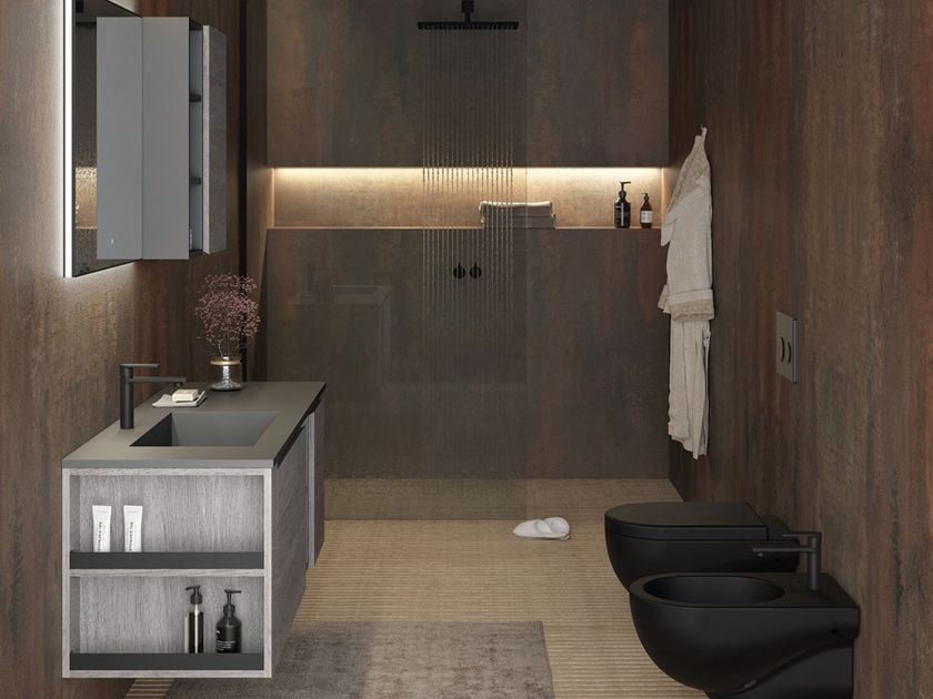 LEGNOBAGNO
FREEDOM FL19
Single wall-mounted wooden vanity unit