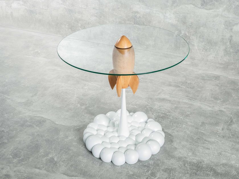 LO Contemporary
SINGLE ROCKET
Round glass central coffee table