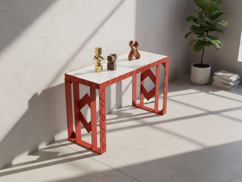 Maison Arpelli
DOMINIQUE
Rectangular steel coffee table with stone top