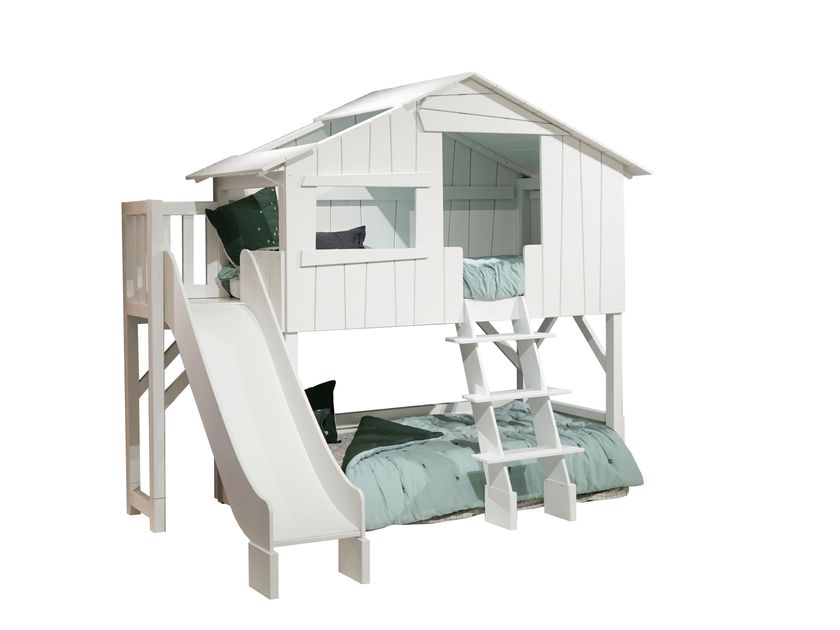 Mathy by Bols
THREEHOUSE BUNK BED & SLIDE + PLATFORM
MDF Kids bunk bed with slide and platform