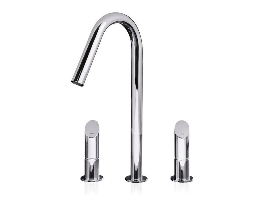 MGS
T45
Countertop stainless steel kitchen mixer tap with individual rosettes