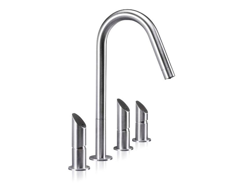 MGS
T45 DF
Stainless steel kitchen mixer tap with pull out spray